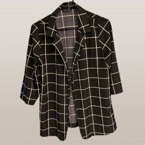 Shein Plaid Black & White Leisure Shirt Women's Small